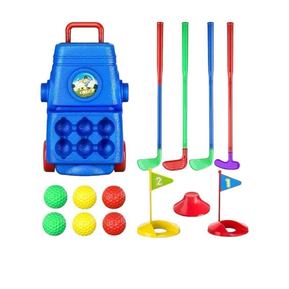 Colorful Kids Golf Set with Blue Caddy